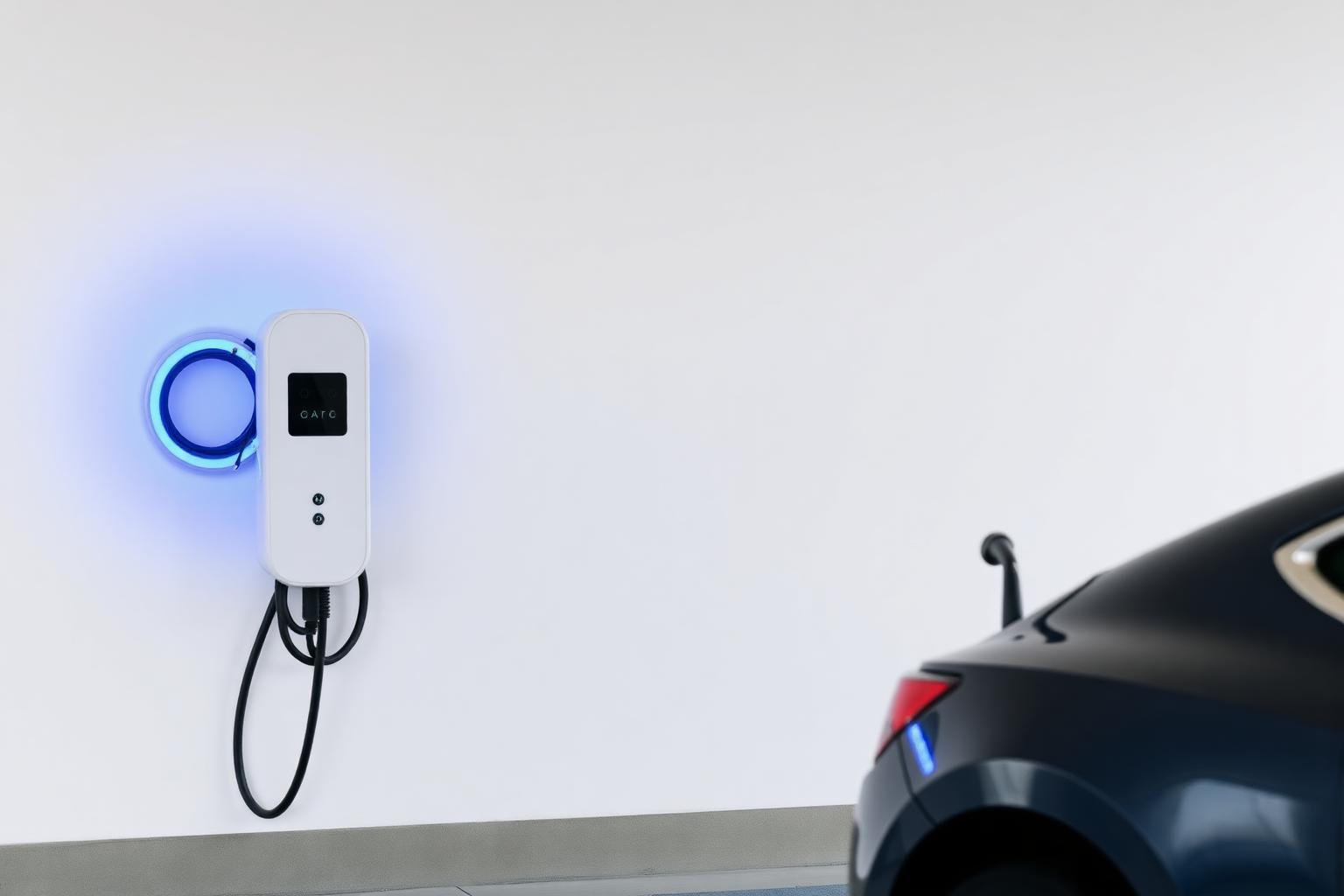 Borne de recharge murale 7,4 kW installée dans un garage à Brest